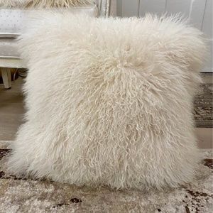 Set of Two Mongolian Lamb 22" x 22" Pillow Covers Z Gallerie